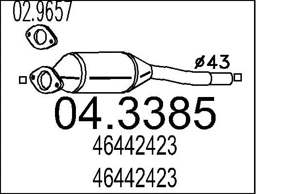 Handler.Part Catalytic converter MTS 043385 1