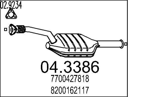 Handler.Part Catalytic converter MTS 043386 1