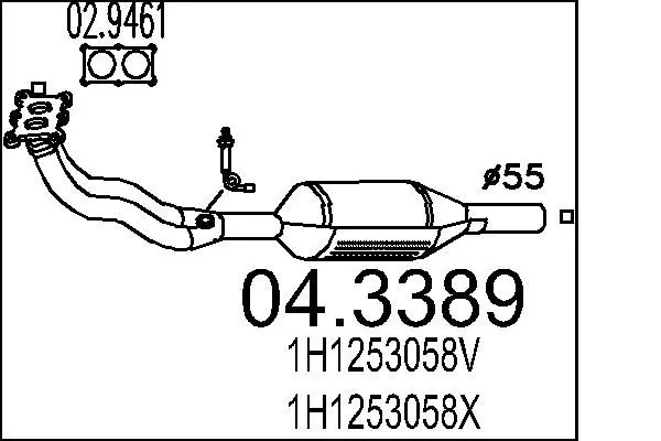 Handler.Part Catalytic converter MTS 043389 1