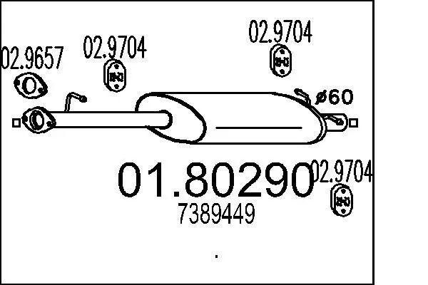 Handler.Part Middle silencer MTS 0180290 1