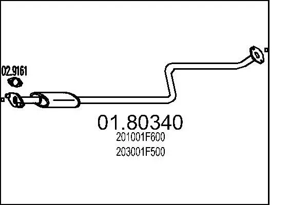 Handler.Part Middle silencer MTS 0180340 1