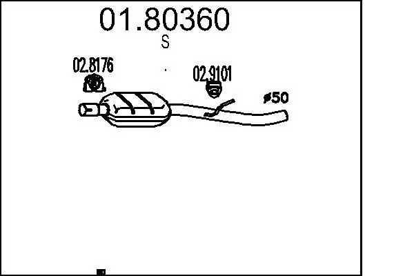 Handler.Part Middle silencer MTS 0180360 1