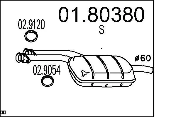 Handler.Part Middle silencer MTS 0180380 1