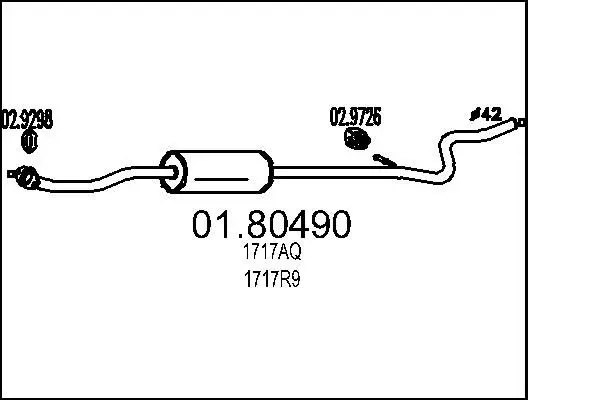 Handler.Part Middle silencer MTS 0180490 1