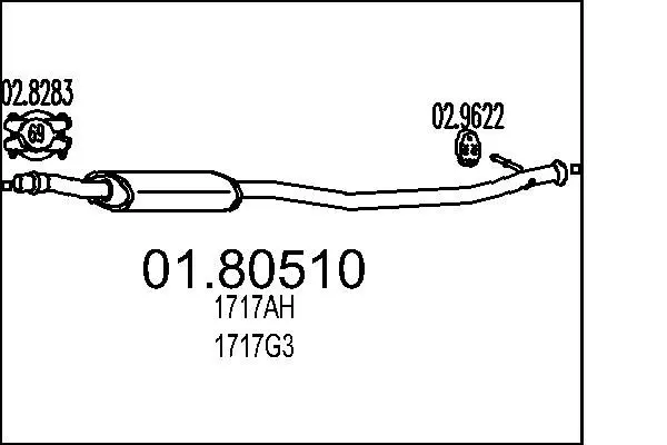 Handler.Part Middle silencer MTS 0180510 1