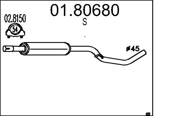 Handler.Part Middle silencer MTS 0180680 1