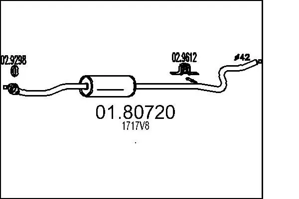 Handler.Part Middle silencer MTS 0180720 1