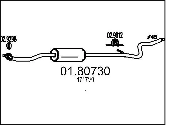 Handler.Part Middle silencer MTS 0180730 1