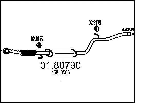 Handler.Part Middle silencer MTS 0180790 1