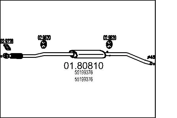 Handler.Part Middle silencer MTS 0180810 1