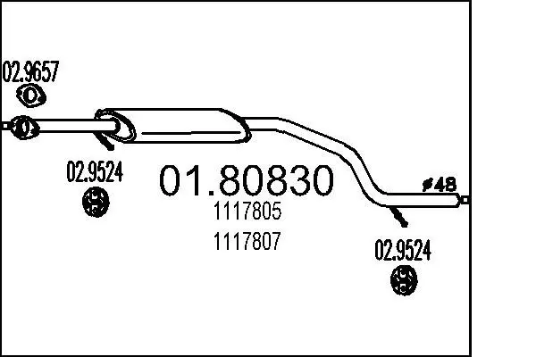 Handler.Part Middle silencer MTS 0180830 1