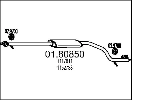 Handler.Part Middle silencer MTS 0180850 1