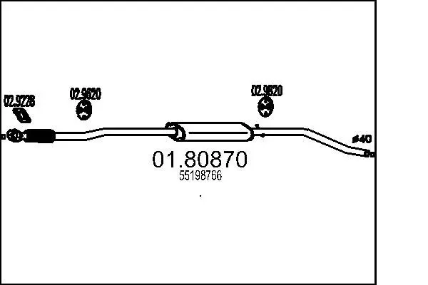 Handler.Part Middle silencer MTS 0180870 1