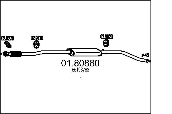 Handler.Part Middle silencer MTS 0180880 1