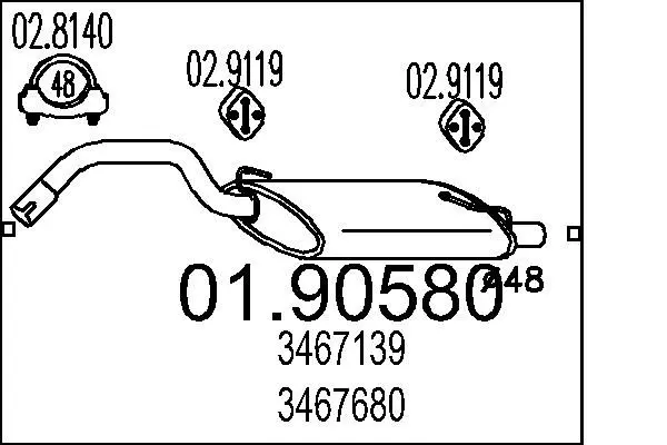 Handler.Part End silencer MTS 0190580 1