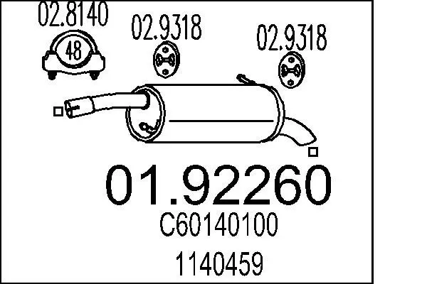 Handler.Part End silencer MTS 0192260 1