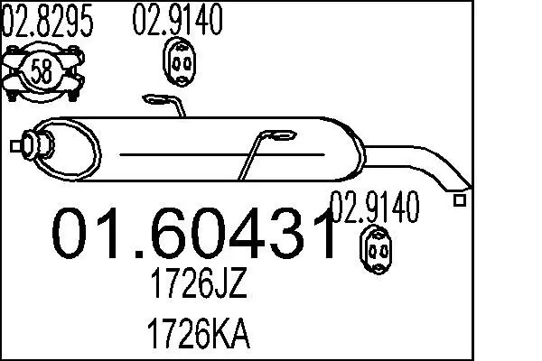 Handler.Part End silencer MTS 0160431 1