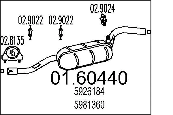 Handler.Part End silencer MTS 0160440 1