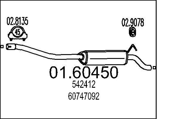 Handler.Part End silencer MTS 0160450 1