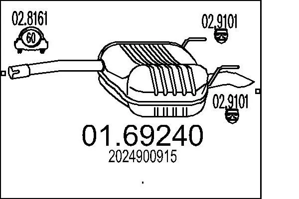 Handler.Part End silencer MTS 0169240 1