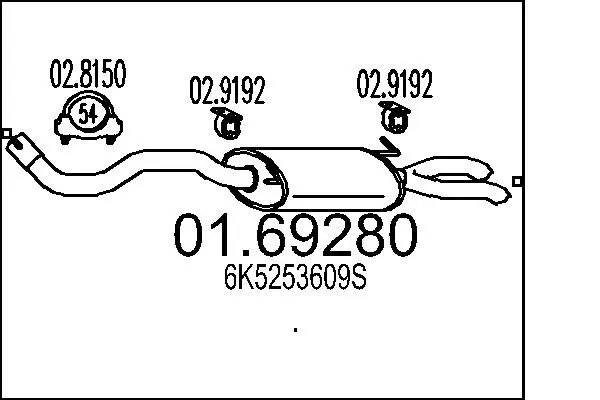 Handler.Part End silencer MTS 0169280 1