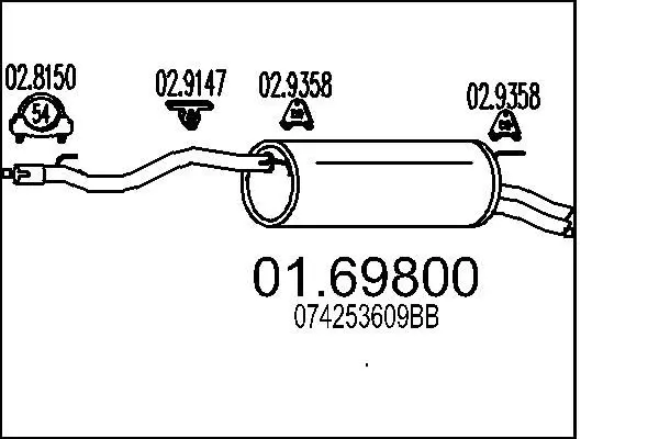 Handler.Part End silencer MTS 0169800 1