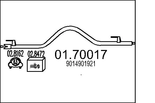 Handler.Part Exhaust pipe MTS 0170017 1