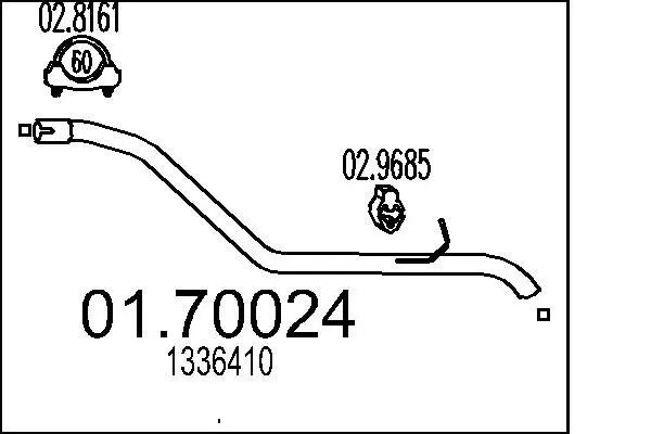 Handler.Part Exhaust pipe MTS 0170024 1