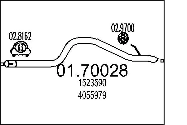 Handler.Part Exhaust pipe MTS 0170028 1