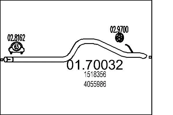 Handler.Part Exhaust pipe MTS 0170032 1