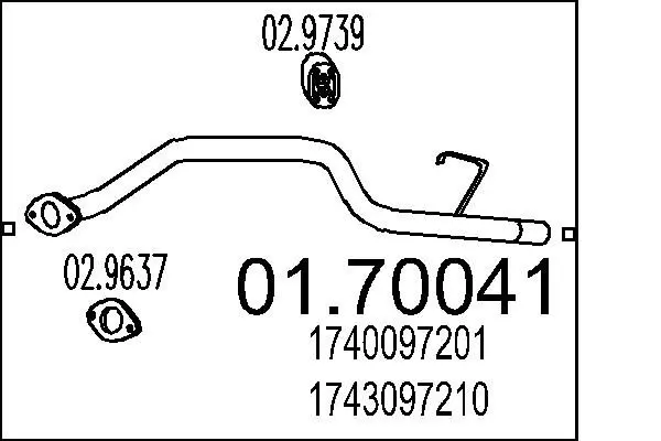 Handler.Part Exhaust pipe MTS 0170041 1