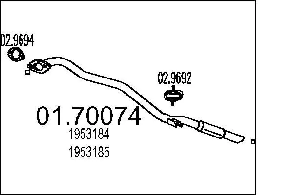 Handler.Part Exhaust pipe MTS 0170074 1