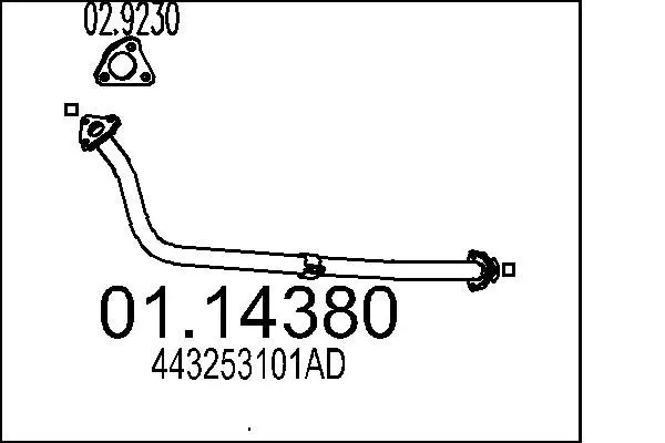 Handler.Part Exhaust pipe MTS 0114380 1