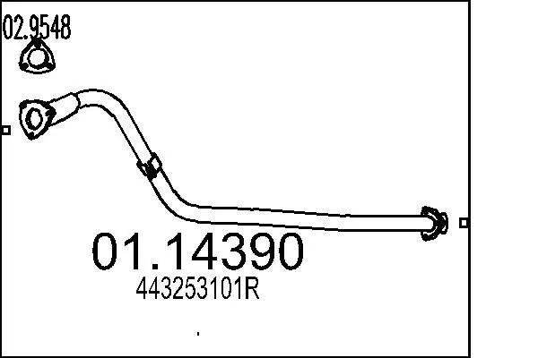 Handler.Part Exhaust pipe MTS 0114390 1