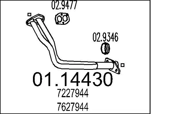 Handler.Part Exhaust pipe MTS 0114430 1