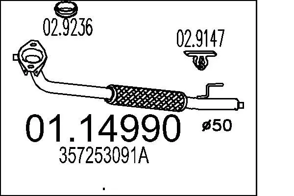 Handler.Part Exhaust pipe MTS 0114990 1