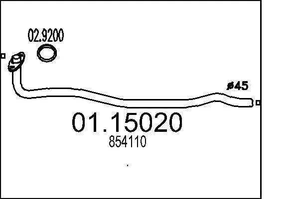 Handler.Part Exhaust pipe MTS 0115020 1
