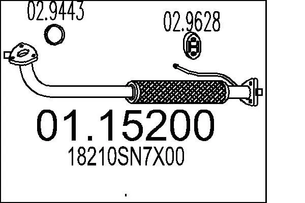 Handler.Part Exhaust pipe MTS 0115200 1