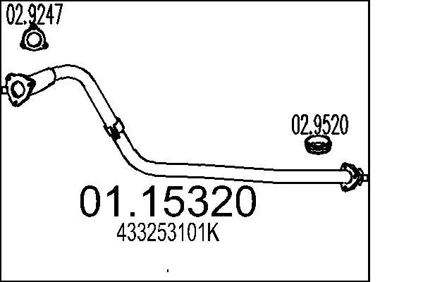 Handler.Part Exhaust pipe MTS 0115320 1