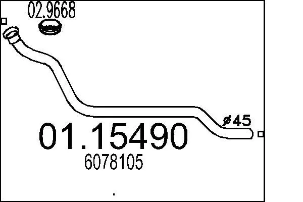 Handler.Part Exhaust pipe MTS 0115490 1