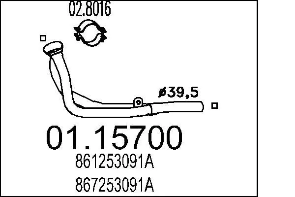 Handler.Part Exhaust pipe MTS 0115700 1