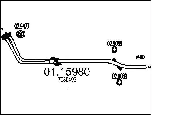 Handler.Part Exhaust pipe MTS 0115980 1