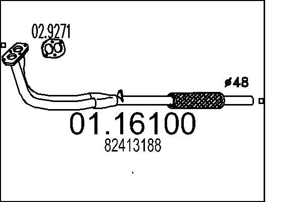 Handler.Part Exhaust pipe MTS 0116100 1