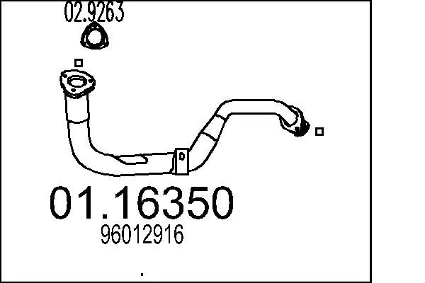 Handler.Part Exhaust pipe MTS 0116350 1