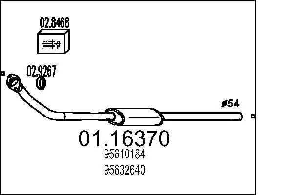 Handler.Part Exhaust pipe MTS 0116370 1