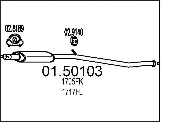 Handler.Part Middle silencer MTS 0150103 1