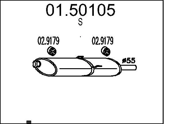 Handler.Part Middle silencer MTS 0150105 1