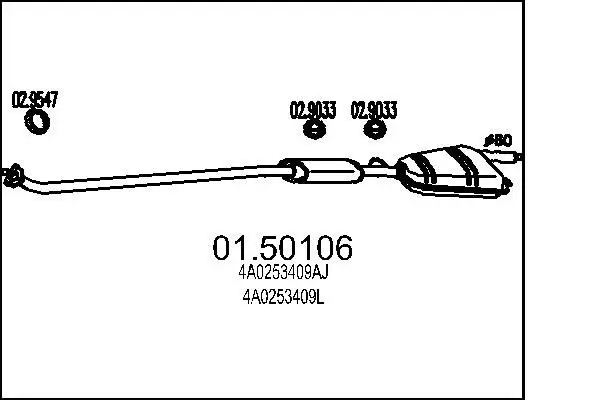 Handler.Part Middle silencer MTS 0150106 1