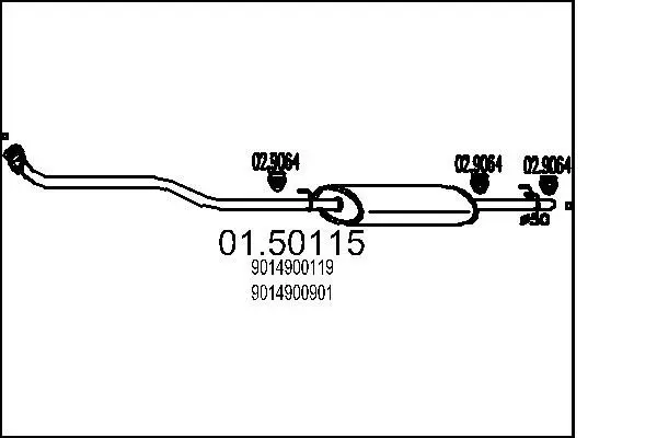 Handler.Part Middle silencer MTS 0150115 1