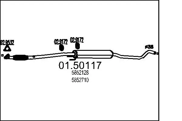 Handler.Part Middle silencer MTS 0150117 1